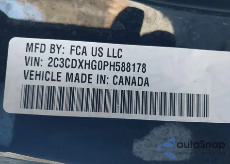 2023 Dodge Charger Gt из США, поврежденный, VIN 2C3CDXHG0PH588178